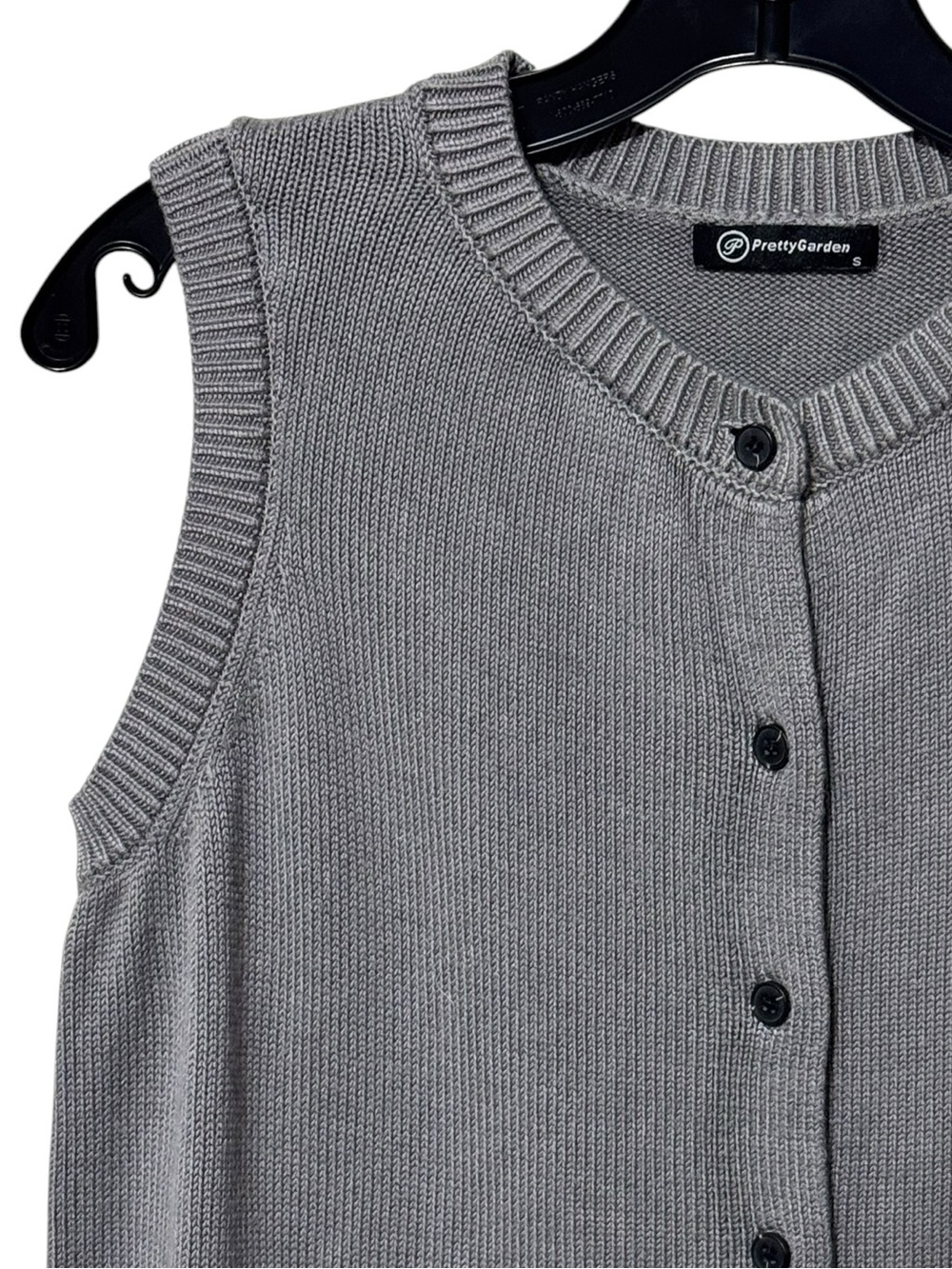 PRETTYGARDEN Button-Front Knit Sweater Vest S 19” p2p Gray - Picture 5 of 9